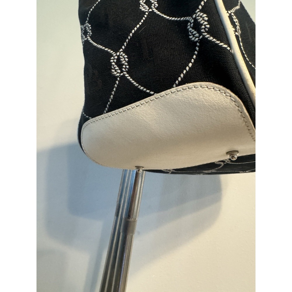 dooney & bourke Black Canvas bag with white leather straps. - Picture 4 of 7